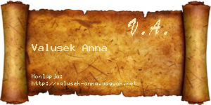 Valusek Anna névjegykártya
